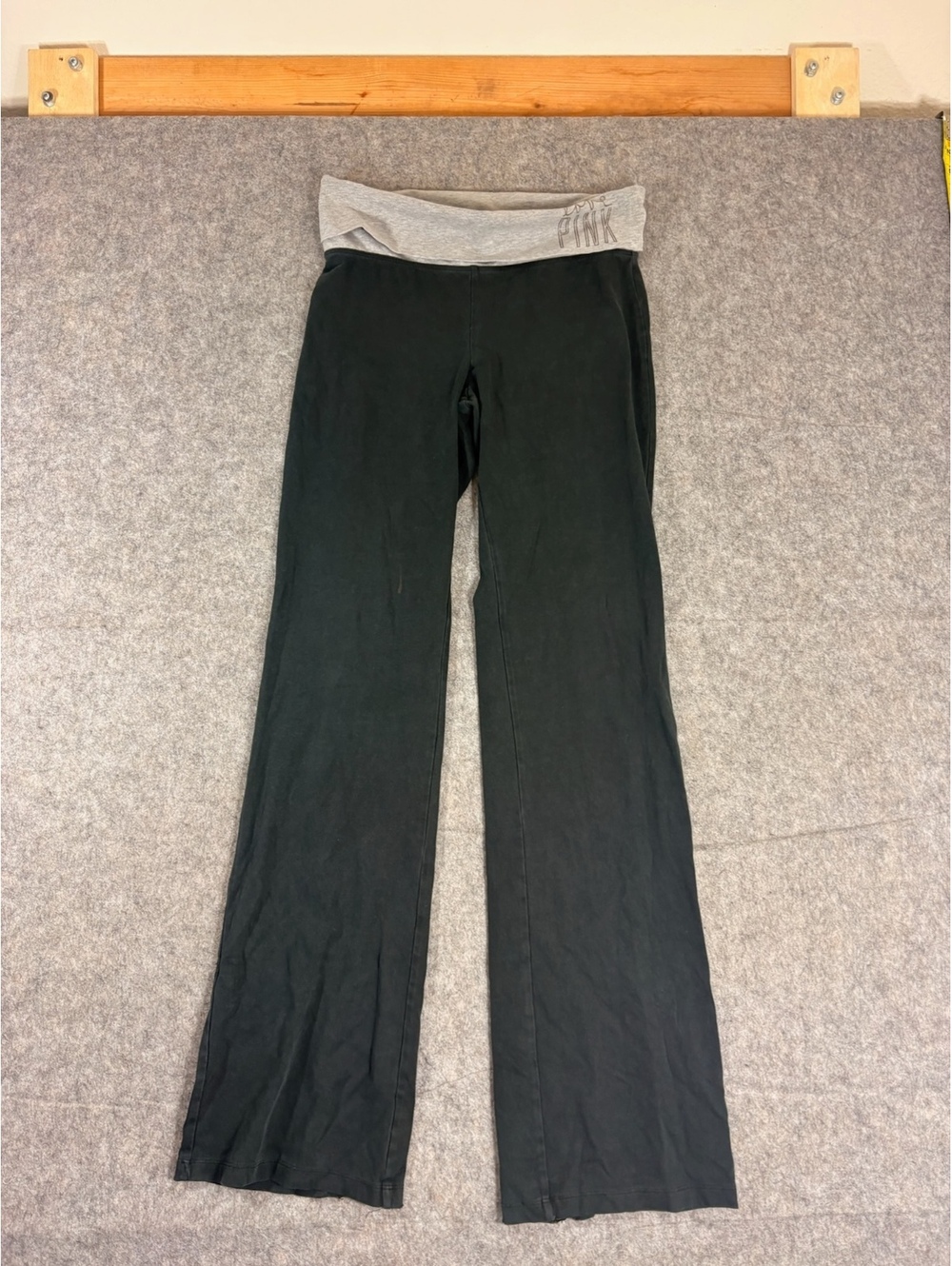 Y2k VS PINK Fold Over Yoga Pants Flare Bottoms Leggings Flawed Size M